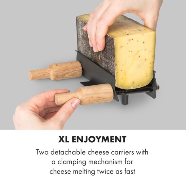 Klarstein Appenzell XL, raclette s grilom, 600 W, termostat, 2 stojany na syr - Image 2