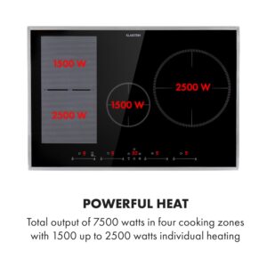 Klarstein Delicatessa 77 Hybrid Prime, vstavaná indukčná varná doska, 7000 W, 4 zón
