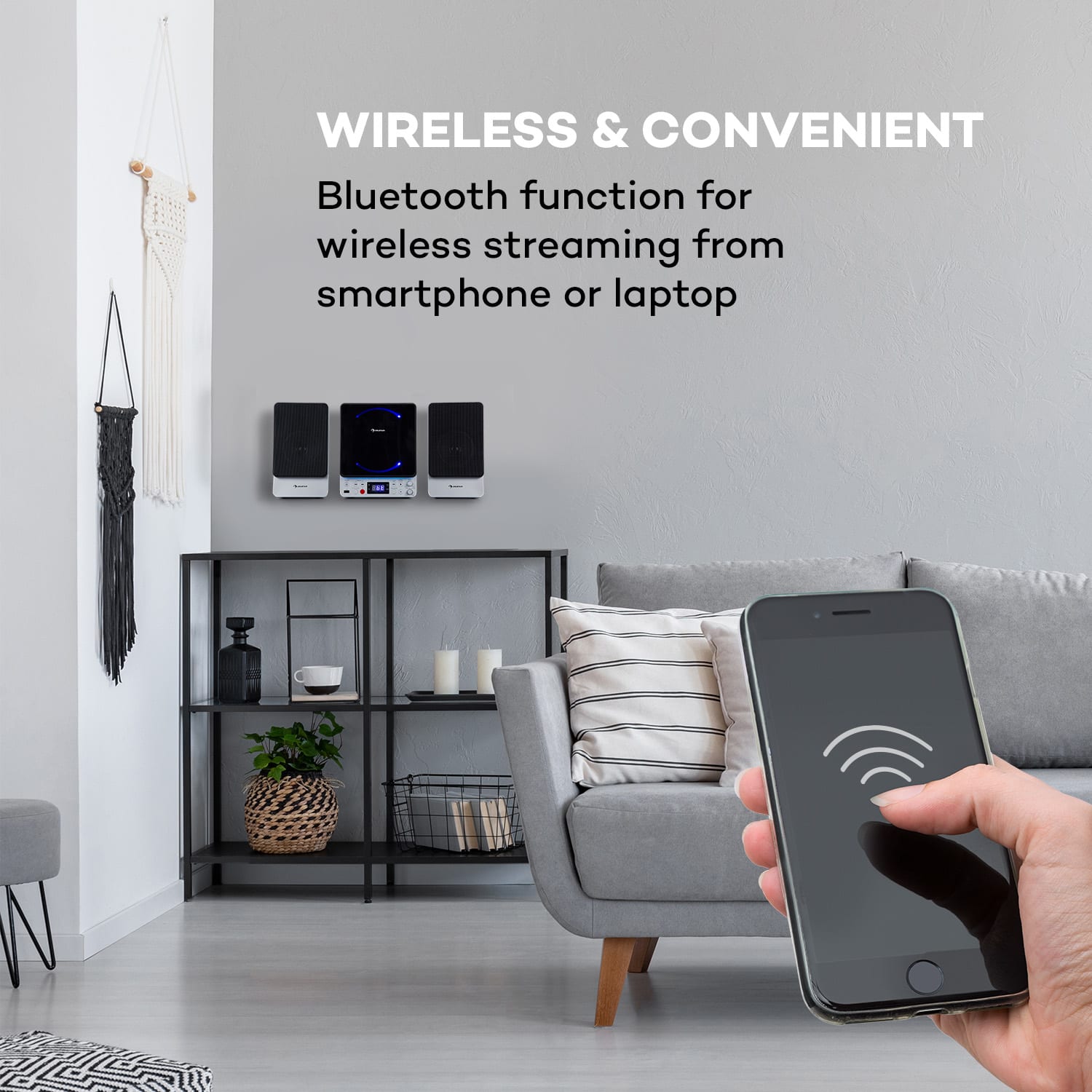 Auna Microstar, mikrosystém, vertikálny systém, CD prehrávač, bluetooth, USB port, diaľkový ovládač - Image 2