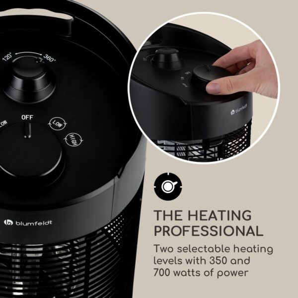 Blumfeldt Heat Guru 360 Mini, infračervený ohrievač, 700/350 W, oscilácia, čierny