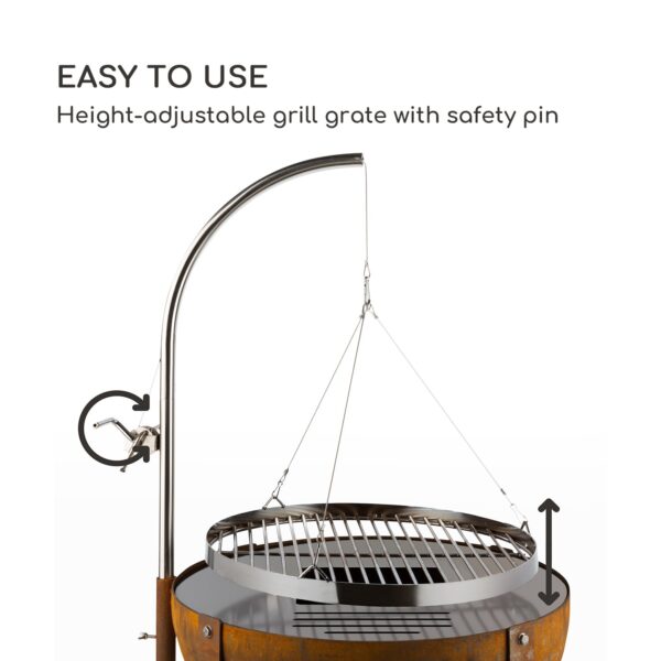 Blumfeldt Blum Fire Globe, ohnisko s grilom, Ø 60 cm, oceľ