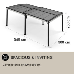 Blumfeldt Pantheon Solid Sky Expand, pergola, dvojitá, bočné steny, 3 x 3 – 5,6 m, hliník