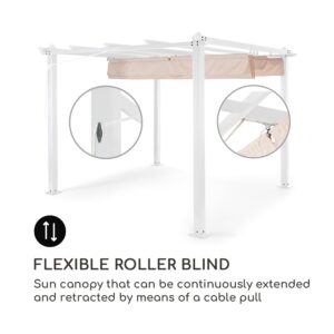 Blumfeldt Pantheon, pergola, hliníková štvorhranná rúrka, 3 × 3 m, 4 rohové stĺpiky, nepremokavá