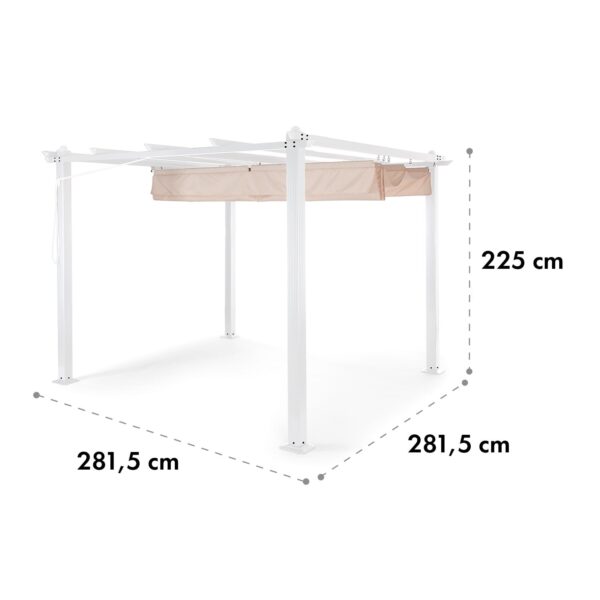 Blumfeldt Pantheon, pergola, hliníková štvorhranná rúrka, 3 × 3 m, 4 rohové stĺpiky, nepremokavá - Image 3