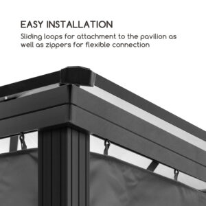 Blumfeldt Pantheon Solid Sky, bočné steny pergoly, 4 steny, 3 x 4 m, 140 g/m²