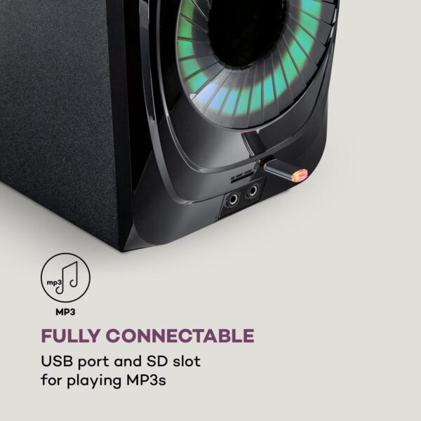 Auna Areal 825 5.1 Reproduktorový systém 200 W RMS BT USB SD AUX Diaľkové ovládanie - Image 3