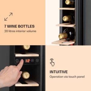 Klarstein Vinovilla 7 built-in Uno, vstavaná vinotéka, sklo, nehrdzavejúca oceľ