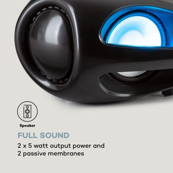 Auna Spacewoofer DAB Boombox, CD-prehrávač, DAB+, UKW, Bluetooth, diaľkové ovládanie, LED - Image 3