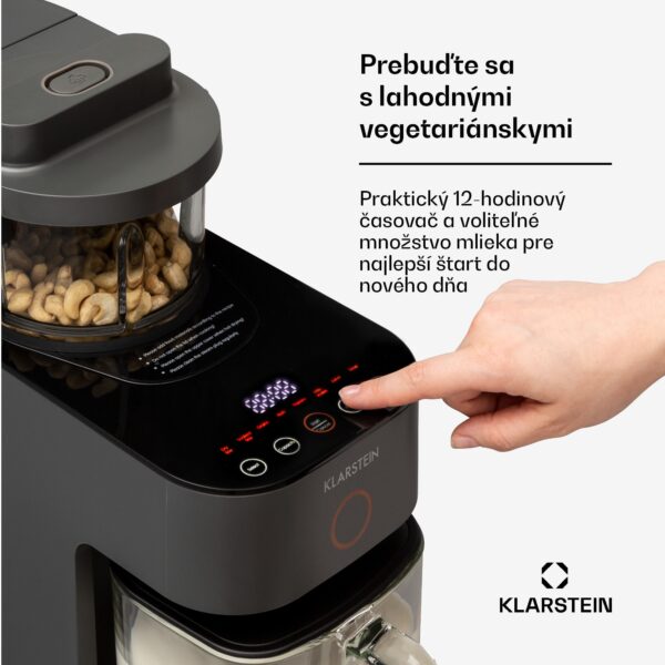 Klarstein Marcia, výrobník rastlinného mlieka, 300 – 1200 ml, 360°, dotykové ovládanie, odnímateľný zásobník na vodu - Image 2