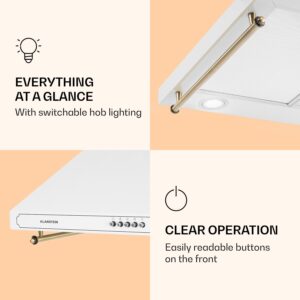 Klarstein Victoria, digestor, 60 cm, nástenný, 644,5 m³/h, LED, retro dizajn, čierny