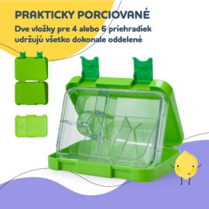 Klarstein Schmatzfatz junior, desiatový box, 6 priehradiek, 21,3 × 15 × 4,5 cm