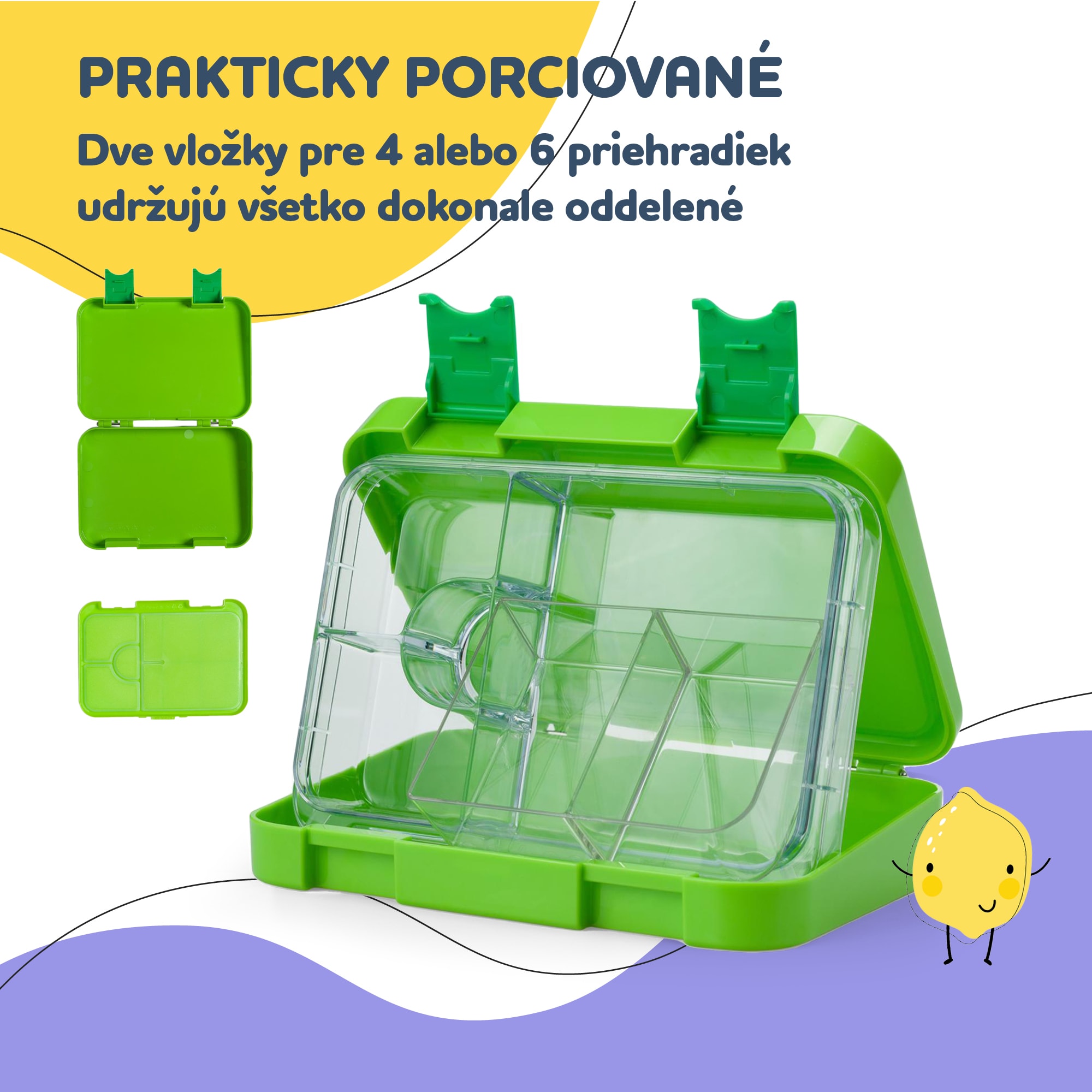 Klarstein Schmatzfatz junior, desiatový box, 6 priehradiek, 21,3 × 15 × 4,5 cm