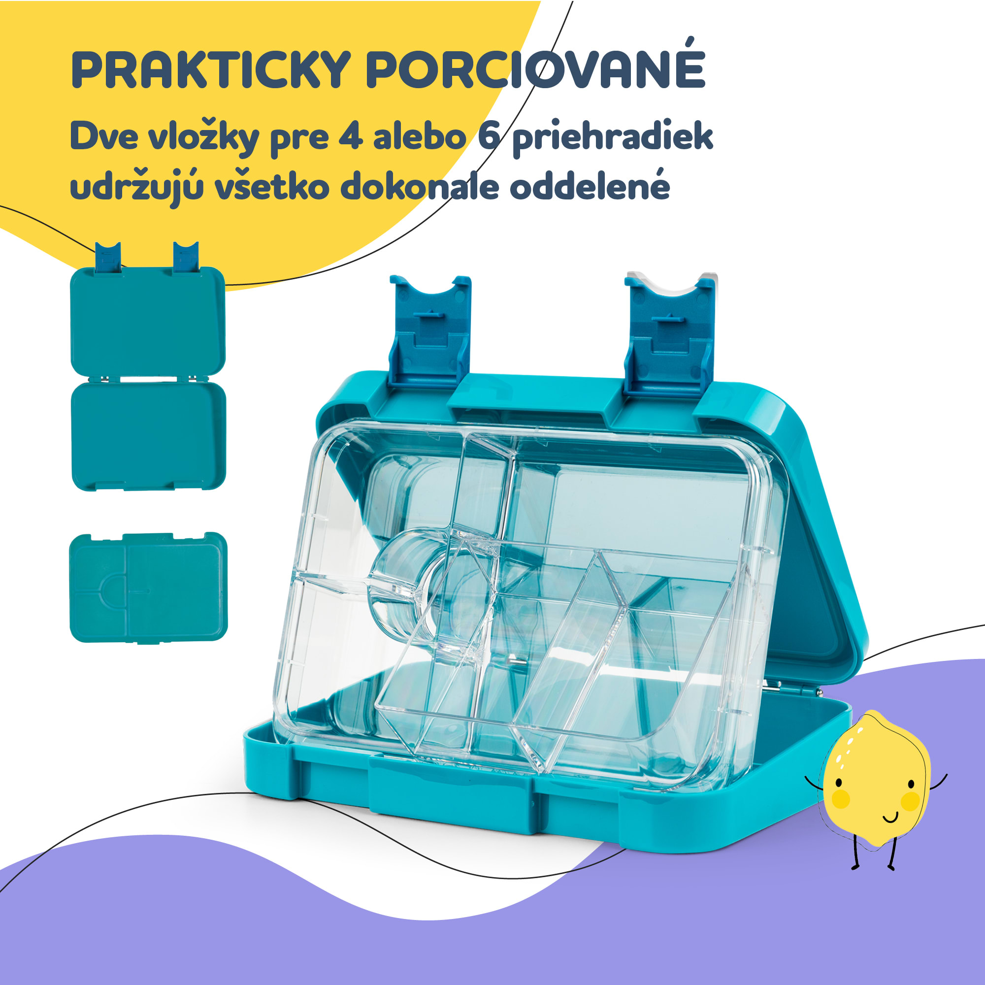 Klarstein Schmatzfatz junior, desiatový box, 6 priehradiek, 21,3 × 15 × 4,5 cm