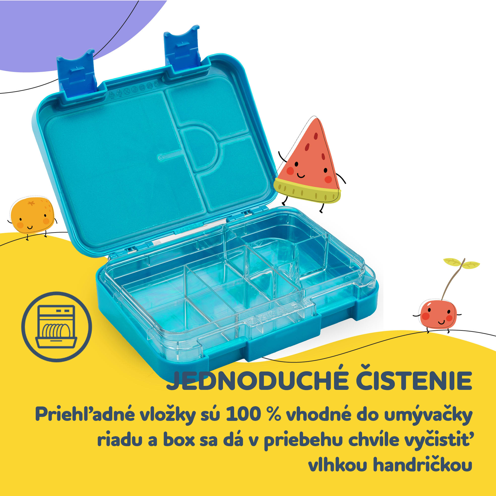 Klarstein Schmatzfatz junior, desiatový box, 6 priehradiek, 21,3 × 15 × 4,5 cm – Obrázok 2