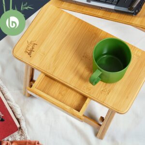 Blumfeldt Stolík notebook, s vetracími štrbinami, výškovo nastaviteľný, 58 × 23 × 29 cm, bambus