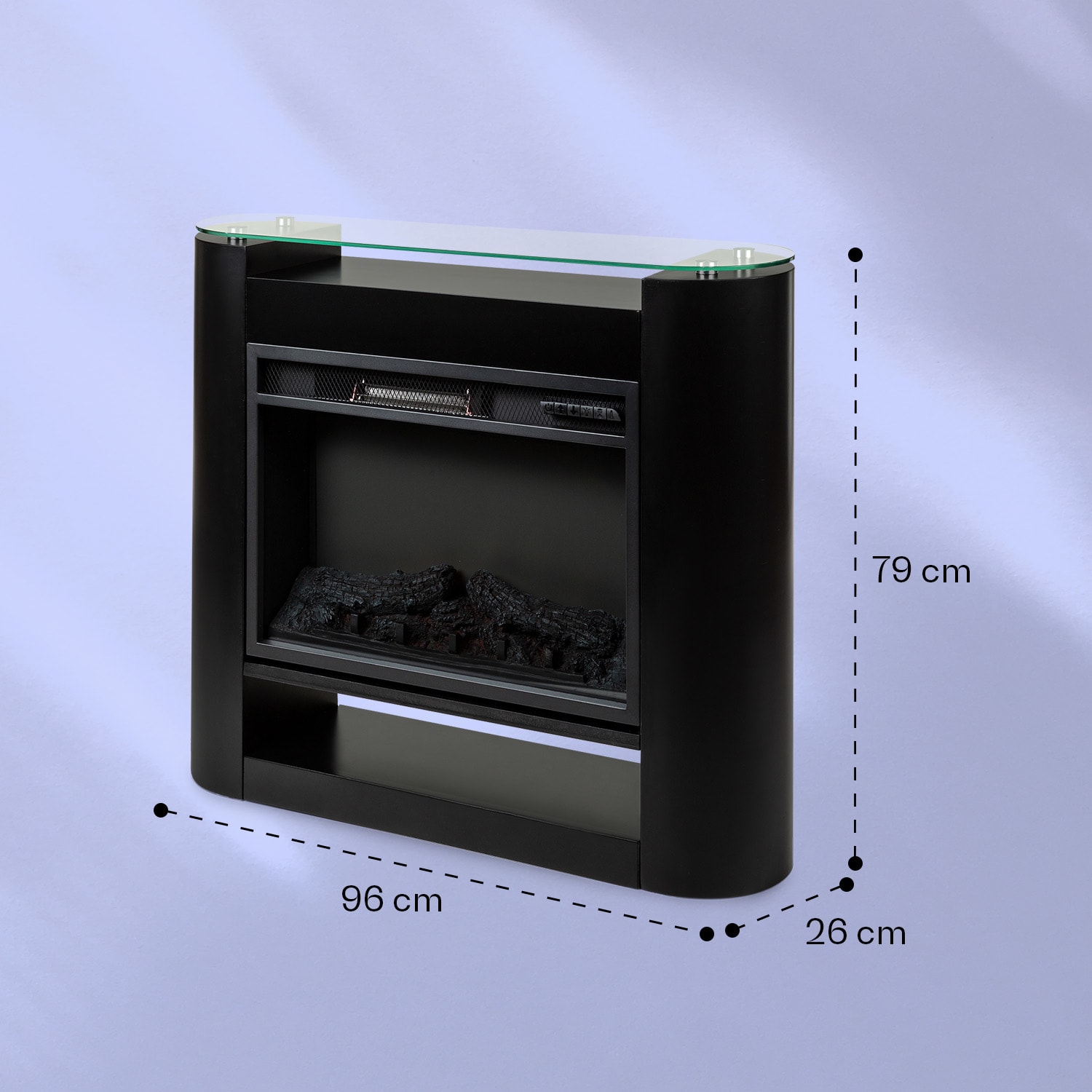 Klarstein Studio 10 Arc, elektrický krb, 1800 W, LED plamene, ventilátor, diaľkové ovládanie - Image 3