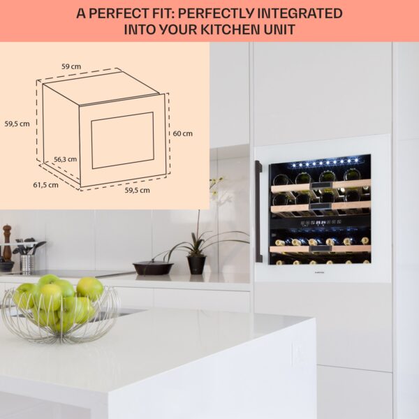 Klarstein Vinsider 36 Quartz Edition, vinotéka, 85 l, 5-22°C, 2 zóny - Image 3