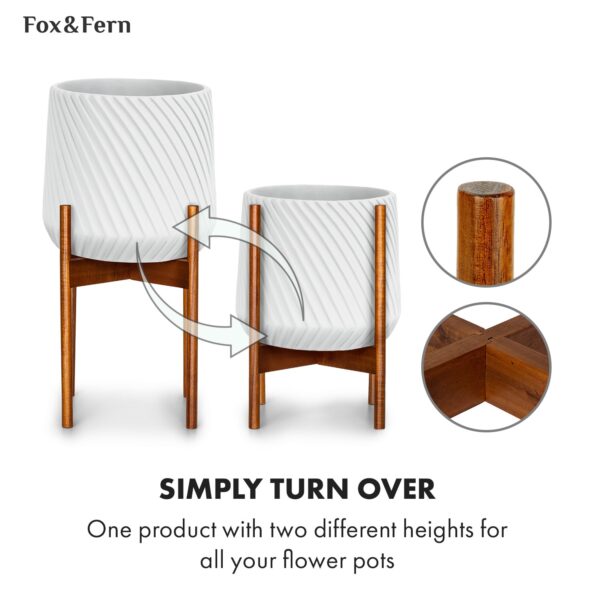 Fox & Fern Zeist, stojan na rastliny, 2 výšky, kombinovateľný, zásuvný dizajn, prírodný - Image 2