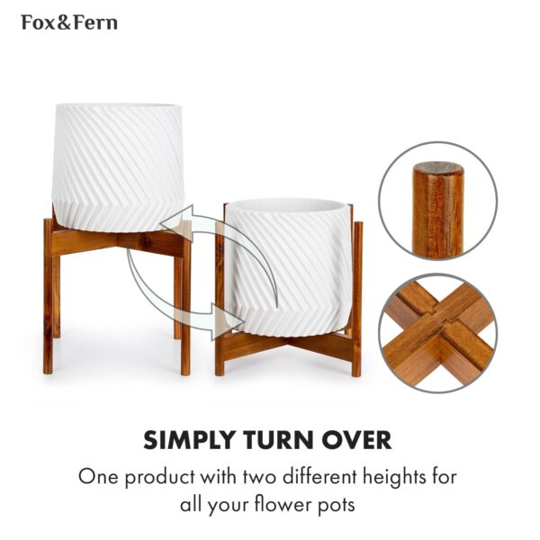 Fox & Fern Zeist, stojan na rastliny, 2 výšky, kombinovateľný, zásuvný dizajn, prírodný - Image 2