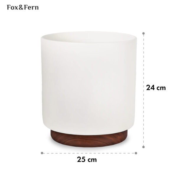 Fox & Fern Enspijk, kvetináče, orechové drevo, Polystone, ručne vyrobené, 2 veľkosti - Image 2