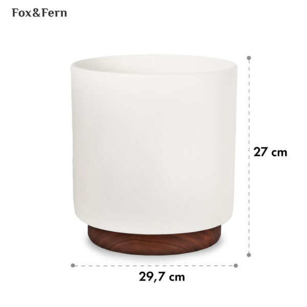 Fox & Fern Enspijk, kvetináče, orechové drevo, Polystone, ručne vyrobené, 2 veľkosti - Image 2