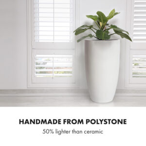 Fox & Fern Almere Kvetináč Fibre Stone ideálny pre rastliny, ručne vyrobený, kužeľovitý