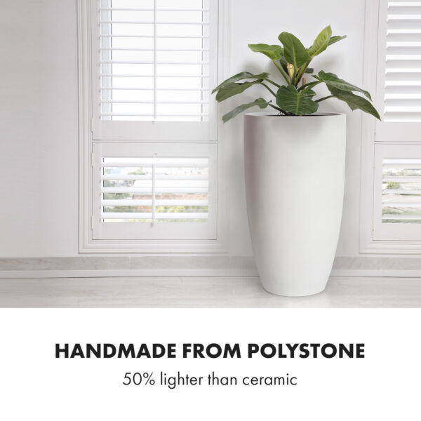 Fox & Fern Almere Kvetináč Fibre Stone ideálny pre rastliny, ručne vyrobený, kužeľovitý