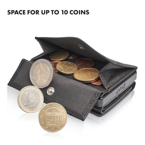 Slimpuro Coin Pocket s ochrannou kartou RFID pre ZNAP Slim Wallets 8 a 12, spínací gombík