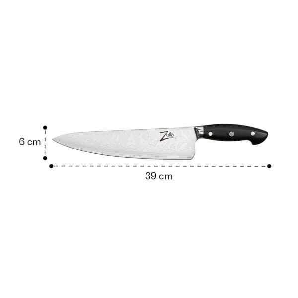 Zelite Infinity by Klarstein Executive-Plus, 10" kuchársky nôž, 61 HRC, damašková oceľ - Image 2