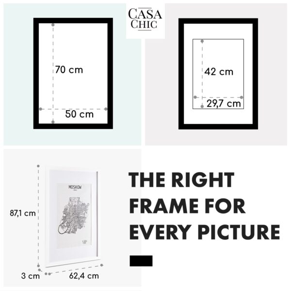 Casa Chic Kenton, rám na obrázky, obdĺžnikový, DIN A1, pasparta, plexisklo - Image 2