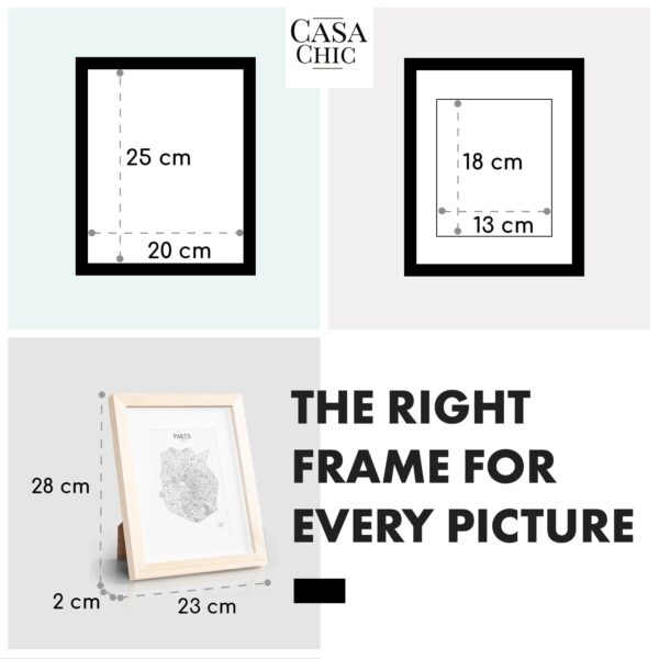 Casa Chic Edinburgh, rám na obrázky, obdĺžnikový, fotky 20 x 25 cm, pasparta, pravé drevo - Image 2