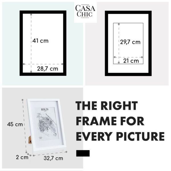 Casa Chic Everton, rám na obrázky, obdĺžnikový, DIN A3 fotky 41 x 28,7 cm, pasparta, akrylové sklo - Image 2