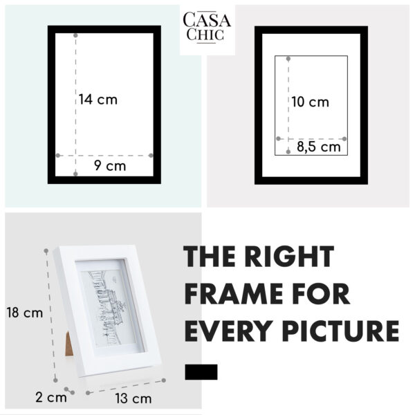 Casa Chic Everton, rám na obrázky, obdĺžnikový, fotky 14 x 9 cm, pasparta, sklo - Image 2