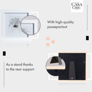 Casa Chic Everton Rám obrazu Štvorcový 20 x 20 cm Fotografie Passepartout Sklo