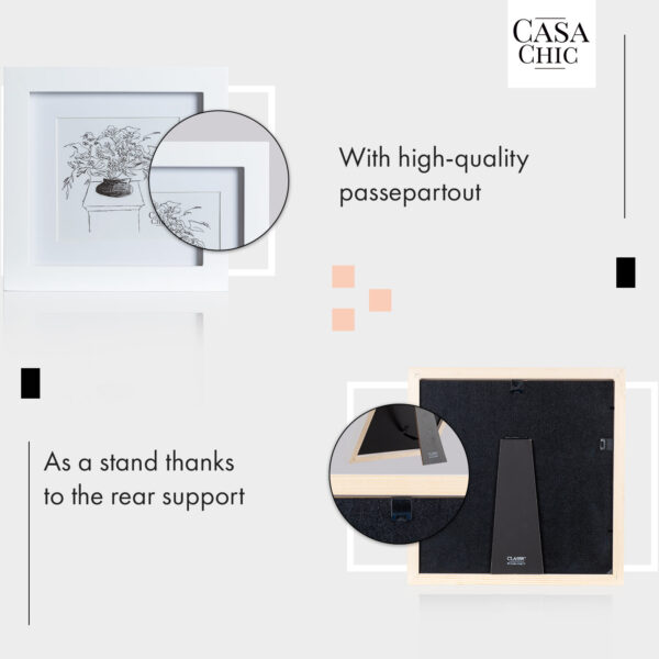 Casa Chic Everton Rám obrazu Štvorcový 20 x 20 cm Fotografie Passepartout Sklo