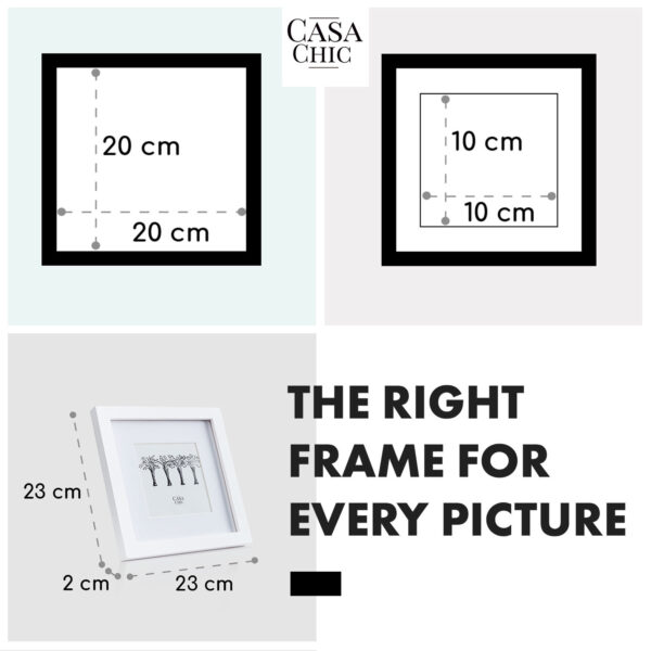 Casa Chic Everton Rám obrazu Štvorcový 20 x 20 cm Fotografie Passepartout Sklo - Image 2