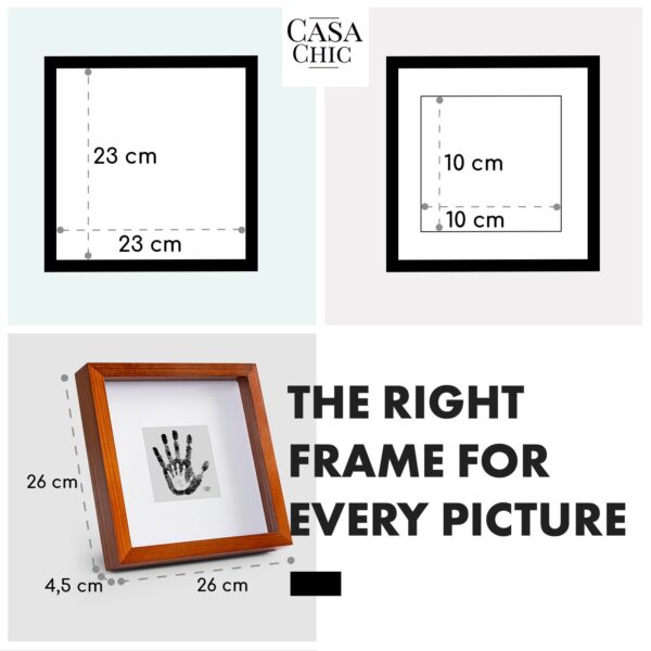 Casa Chic Camden, rám na obrázky, 23 x 23 cm a 10 x 10 cm, pasparta, pravé drevo - Image 2