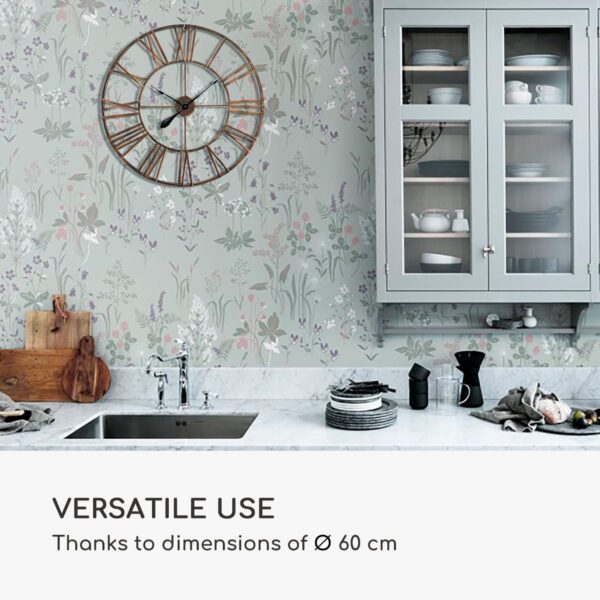 Casa Chic Queensway 60 Nástenné hodiny, kovový rám, tiché, Ø 60 cm - Image 3