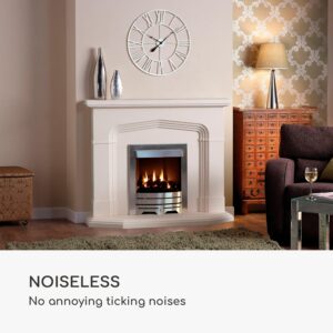 Casa Chic Queensway 60 Nástenné hodiny, kovový rám, tiché, Ø 60 cm