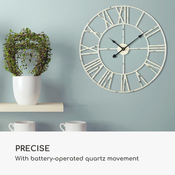Casa Chic Queensway 60 Nástenné hodiny, kovový rám, tiché, Ø 60 cm - Image 2