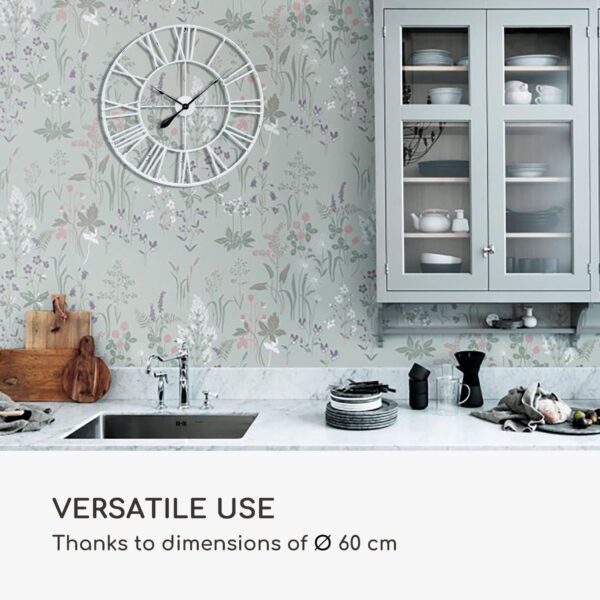 Casa Chic Queensway 60 Nástenné hodiny, kovový rám, tiché, Ø 60 cm - Image 3