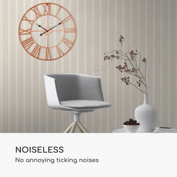 Casa Chic Queensway 80, nástenné hodiny, kovový rám, tiché, Ø 76 cm