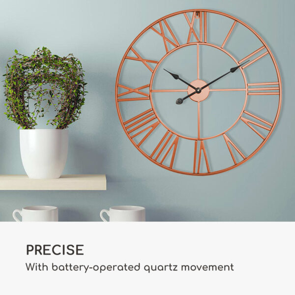 Casa Chic Queensway 80, nástenné hodiny, kovový rám, tiché, Ø 76 cm - Image 2