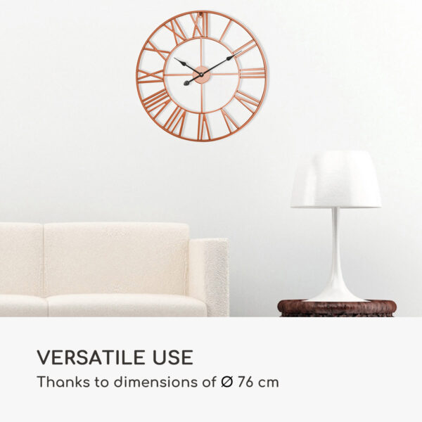 Casa Chic Queensway 80, nástenné hodiny, kovový rám, tiché, Ø 76 cm - Image 3