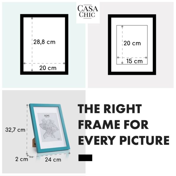 Casa Chic Clapton, rám na obrázky, obdĺžnikový, fotky DIN A4 28,7 x 20 cm, pasparta, sklo - Image 2
