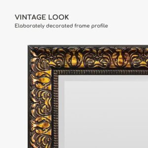 Casa Chic Manresa Nástenné zrkadlo s dreveným rámom Obdĺžnikové 90 x 60 cm Vintage