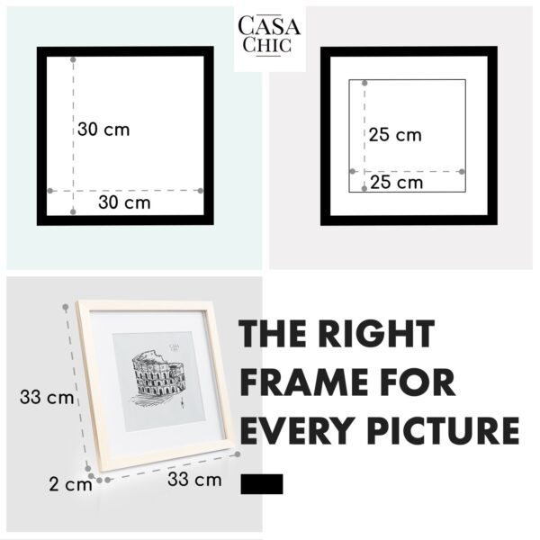 Casa Chic York, obrazový rám, štvorcový, 30 × 30 cm fotky, pasparta, sklo - Image 2