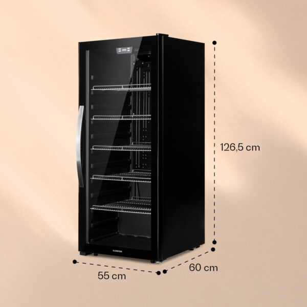 Klarstein Beersafe 7XL, chladnička, 242 l, 5 políc, panoramatické sklenené dvere, nehrdzavejúca oceľ - Image 2