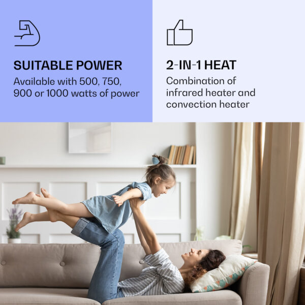Klarstein La Palma 1000 smart, infračervený ohrievač 2 v 1, 120 x 60 cm, 1000 W, zrkadlová predná časť