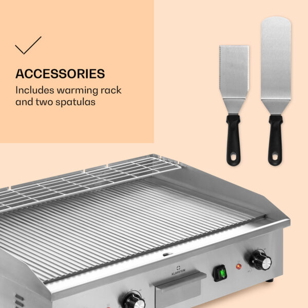 Klarstein Grillmeile 4400, elektrický gril, 2 x 2200 W, grilovacia platňa z nehrdzavejúcej ocele - Image 3